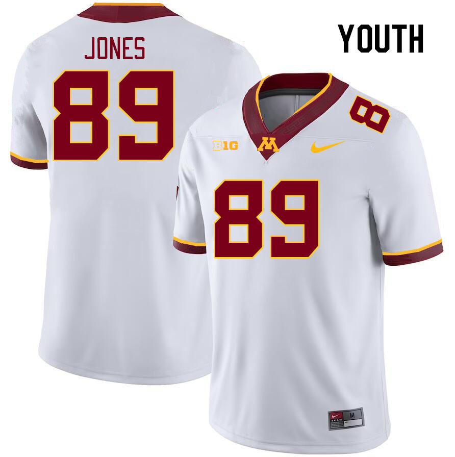 Youth #89 Nathan Jones Minnesota Golden Gophers College Football Jerseys Stitched-White
